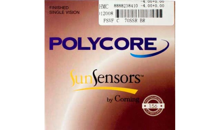 Полімерна фотохромна лінза POLYCORE (коричнева) Ind. 1,56 Ø70-65 (±0.0 / ±6.0)