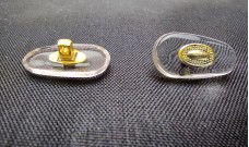 Носоупор силиконовый под винт на металлическую оправу с желтой металлической вставкой