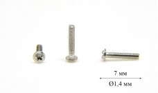 Винт для б/о оправы и с/з очков Ø1,4 мм длина 7 мм (+)