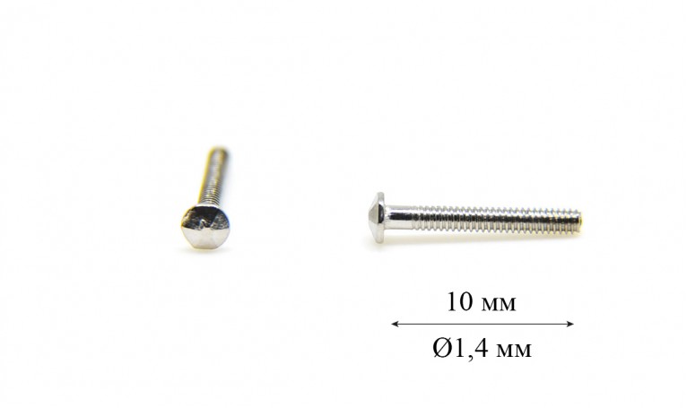 Винт для б/о оправы Ø1,4 мм длина 10,0 мм (грань)
