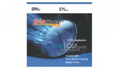 Полимерная асферическая линза BIOMAX Blue Cut UV400 HMC + EMI Ind. 1,74 Ø70 (0,0 / -15,0)