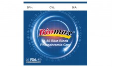 Полимер-фотохромная линза BIOMAX BLUEBLOCK (серая) Ind. 1,56 Ø70 (±0,0 / ±6,0)