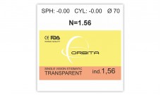 Полімерна лінза ORBITA без покриття. Ind 1,56 Ø70 +6,50 +8,00 без лентикуляра