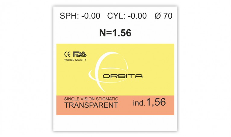 Полімерна лінза ORBITA без покриття. Ind 1,56 Ø70 +8,50 +10,00