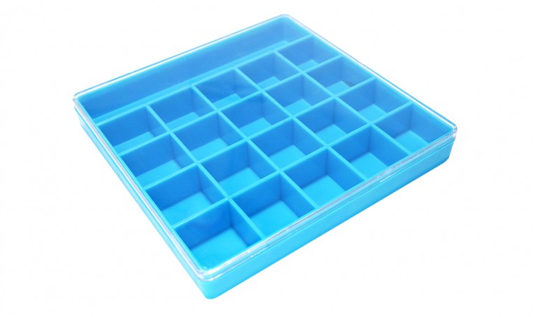 Коробка під гвинт пластикова із кришкою синя