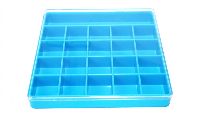 Коробка под винт пластиковая с крышкой синяя